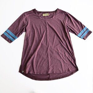 Flylow Hawkins Women's 3/4 Length Sleeve Shirt Maroon and Blue-Size M